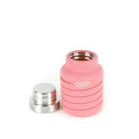 Que Collapsible Water Bottle, Coral Pink, 355 ml - كيو - Image 3
