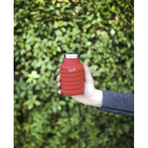 Que Collapsible Water Bottle, Bonfire Red, 355 ml - كيو - Image 2