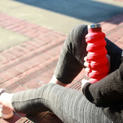 Que Collapsible Water Bottle, Bonfire Red, 355 ml - كيو - Image 3