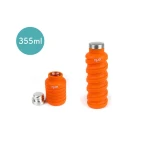 Que Collapsible Water Bottle, Sunbeam Orange, 355 ml - كيو