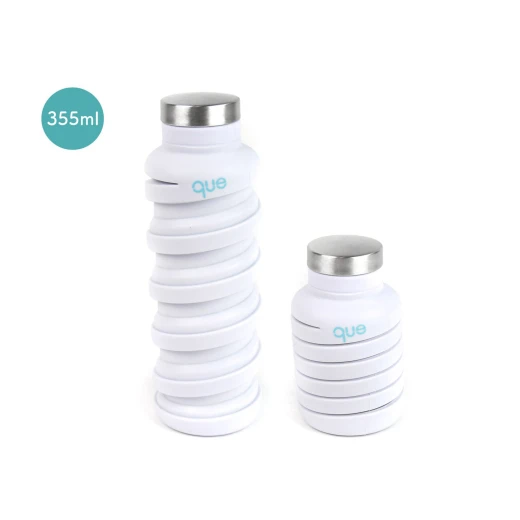 Que Collapsible Water Bottle, Glacier White, 355 ml