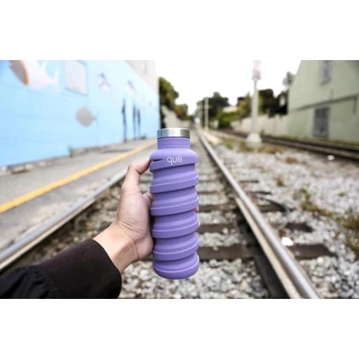 Que Collapsible Water Bottle, Violet Purple, 355 ml - كيو - Image 5