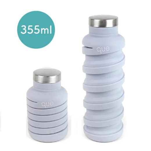 Que Collapsible Water Bottle, Cloudy Grey, 355 ml