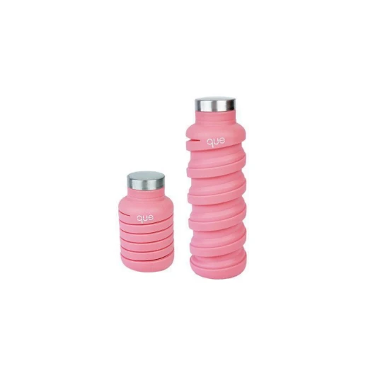 Que Collapsible Water Bottle, Coral Pink, 590 ml Que Collapsible Water Bottle, Coral Pink, 590 ml