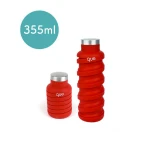 Que Collapsible Water Bottle, Bonfire Red, 355 ml - كيو