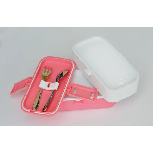 Look Back Lunch Box for Kids Adults, 2 layers, Leak Proof, FDA Approved, Pink - لوك باك - Image 3