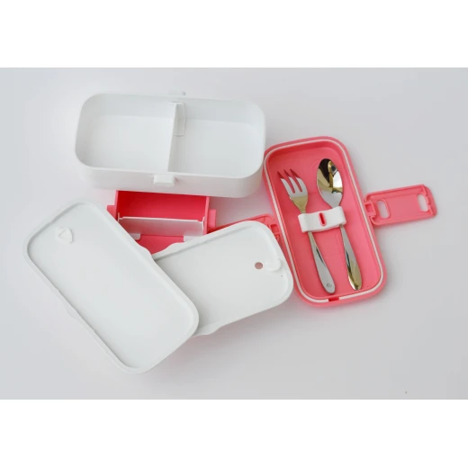 Look Back Lunch Box for Kids Adults, 2 layers, Leak Proof, FDA Approved, Pink - لوك باك - Image 6