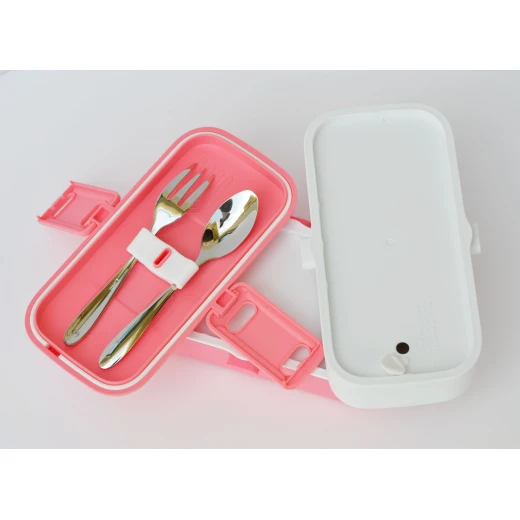 Look Back Lunch Box for Kids Adults, 2 layers, Leak Proof, FDA Approved, Pink - لوك باك - Image 9