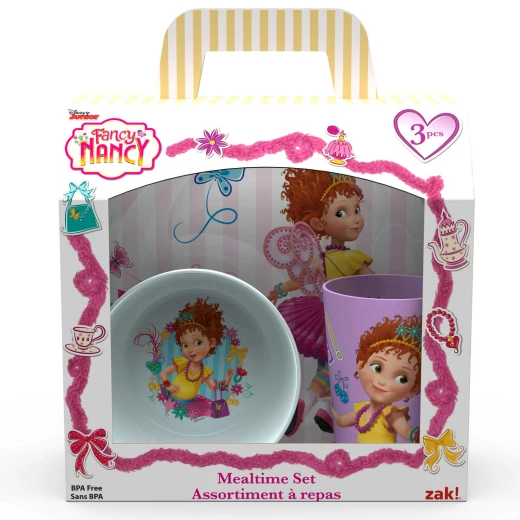 Zak Designs Fancy Nancy Plate,Bowl and Tumbler 3 pcs WindowBox - زاك ديزاينز - Image 2