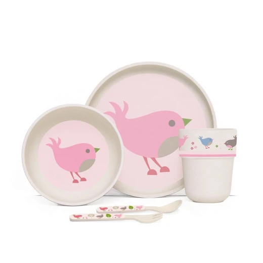 Penny Bamboo Meal Set with Cutlery - Chirpy Bird Penny Bamboo Meal Set with Cutlery - Chirpy Bird