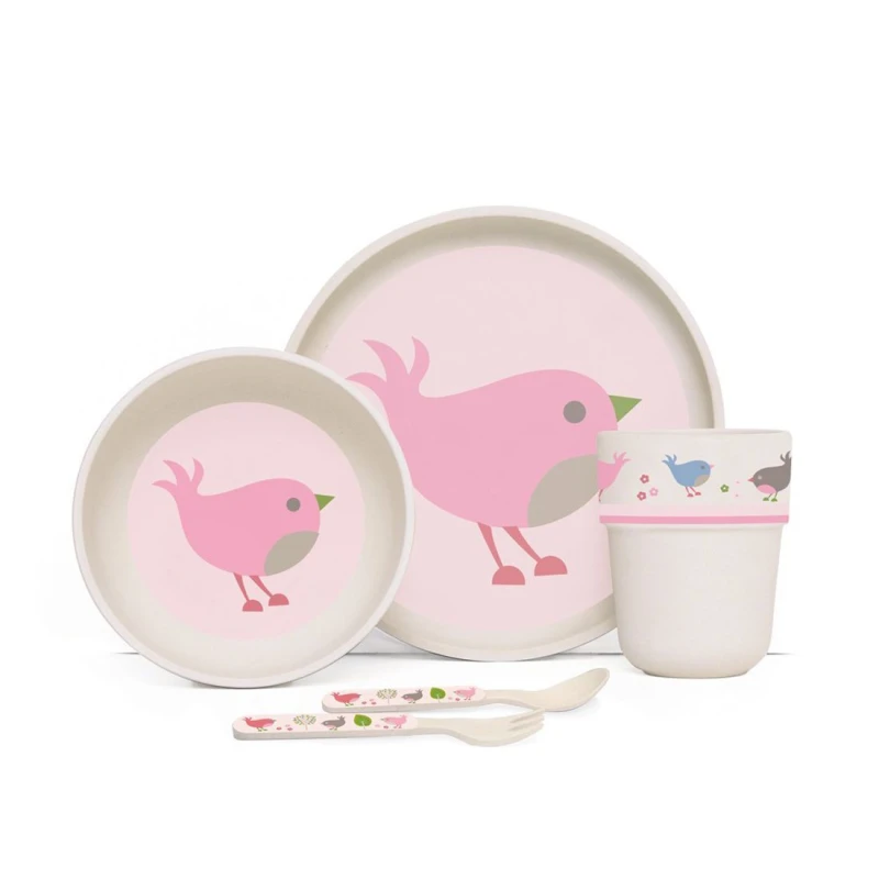 Penny Bamboo Meal Set with Cutlery - Chirpy Bird - بيني سكالان