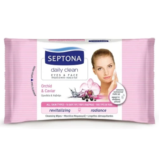 Septona Cosmetics Wipes, Orchid and Caviar, 20 pieces Septona Cosmetics Wipes, Orchid and Caviar, 20 pieces