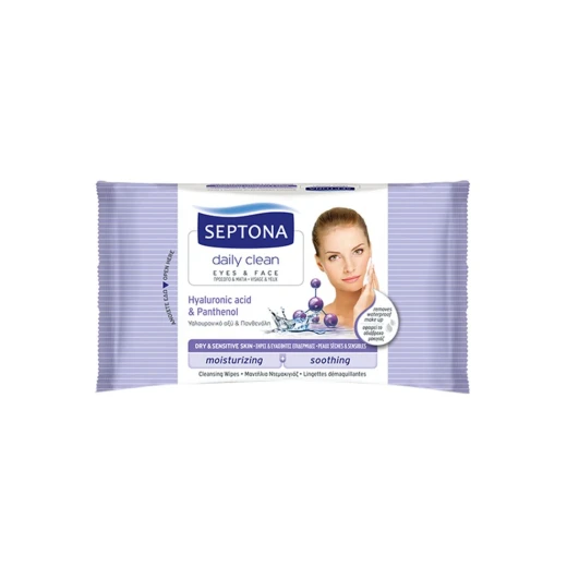 Septona Cosmetics Wipes, Hyaluronic Acid and Panthenol , 20 pieces Septona Cosmetics Wipes, Hyaluronic Acid and Panthenol , 20 pieces