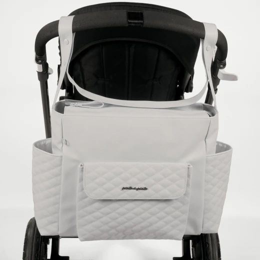 Pasito a Pasito Inés Grey Faux Leather Pushchair Bag - باسيتو اه  باسيتو - Image 4