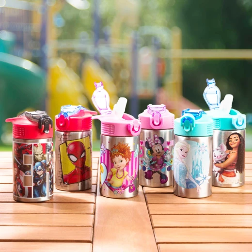 Zak Marvel Stainless Steel Water Bottle for Kids, Black Panther, Captain America, Spider-Man & The Hulk - زاك ديزاينز - Image 2
