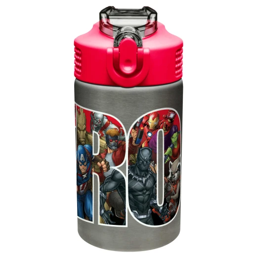 Zak Marvel Stainless Steel Water Bottle for Kids, Black Panther, Captain America, Spider-Man & The Hulk Zak Marvel Stainless Steel Water Bottle for Kids, Black Panther, Captain America, Spider-Man & The Hulk