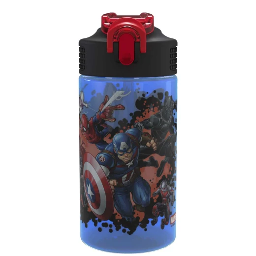 Zak Marvel Water Bottle with Straw, Captain America, Iron Man & Groot - زاك ديزاينز - Image 2