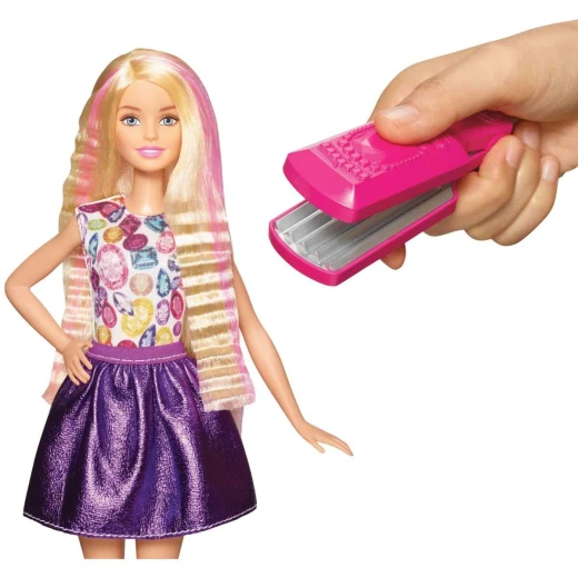 Barbie Fashion and Beauty DIY Crimps and Curls Doll Hair Play Doll, Style - باربي - Image 8