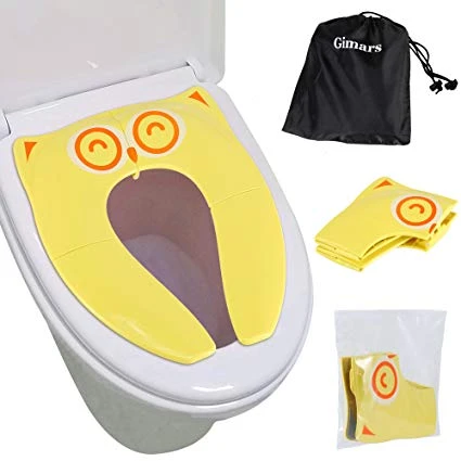 Gimars Upgrade Folding Large Non Slip Silicone Pads Travel Portable Reusable Toilet Potty Training Seat Covers Liners with Carry Bag for Babies, Toddlers and Kids - Image 4