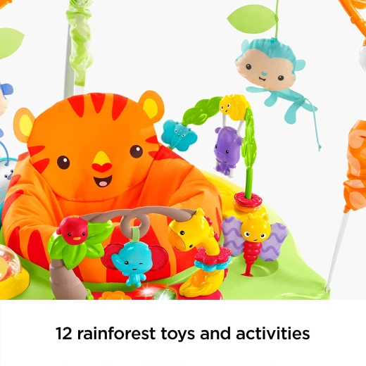 Fisher-Price Roaring Rainforest Jumperoo, New-Born Baby Activity Centre with Music and Lights - فيشر برايس - Image 6