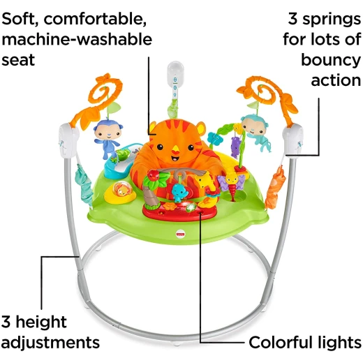 Fisher-Price Roaring Rainforest Jumperoo, New-Born Baby Activity Centre with Music and Lights - فيشر برايس - Image 7