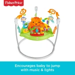 Fisher-Price Roaring Rainforest Jumperoo, New-Born Baby Activity Centre with Music and Lights - فيشر برايس