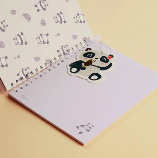 دفتر بأسلاك بتصميم باندا من مفكرة 15 x 18 سم - مفكرة - Image 3