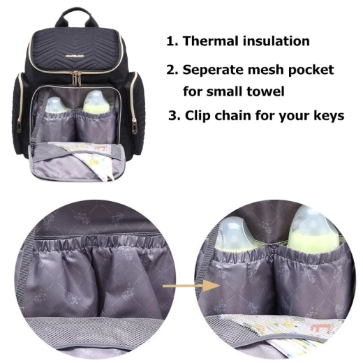 Colorland The Onyx Diaper Bag, Black - كولورلاند - Image 5