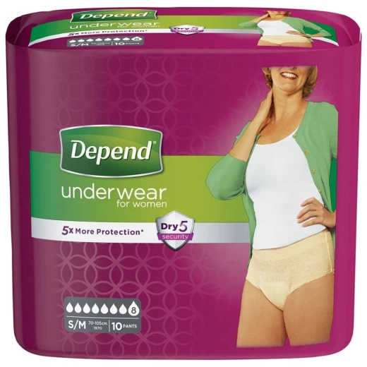 Depend Comfort Protect Underwear for Women, Super Pants for Female S/M, 10 pcs - Depend - Image 2