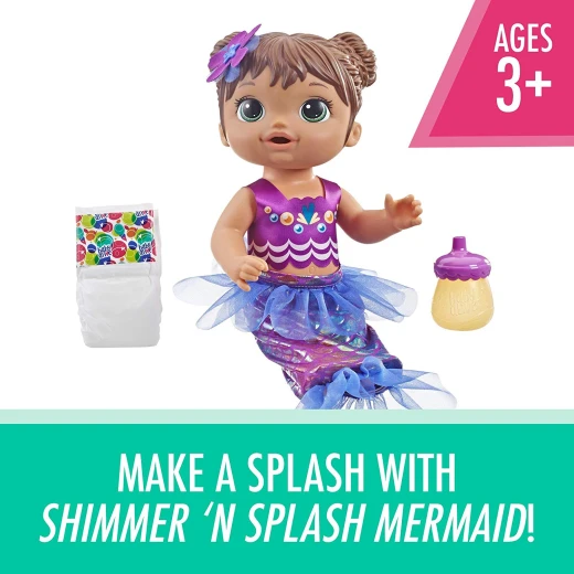 Baby Alive Shimmer N Splash Mermaid (Brown Hair) - بيبي حبيبي - Image 4