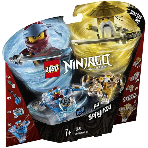 LEGO Ninjago Spinjitzu Nya and Wu Ninja Customisable Spinner Toy Set, 227 pieces - ليجو - Image 2