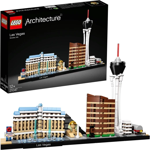 LEGO Architecture Las Vegas Model Building Set with Stratosphere Tower, Bellagio Hotel and Luxor Hotel, Skyline Collection