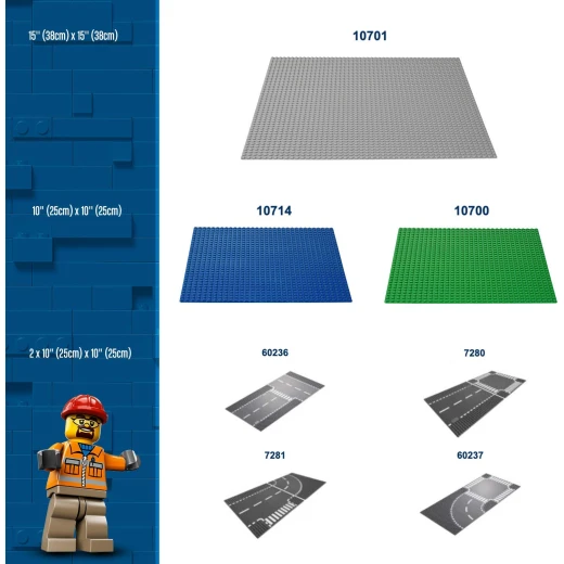 LEGO Classic Blue Baseplate 10 x 10 Inch/32 x 32 Studs Stackable Building Board, Creations Sheets Builders - ليجو - Image 5