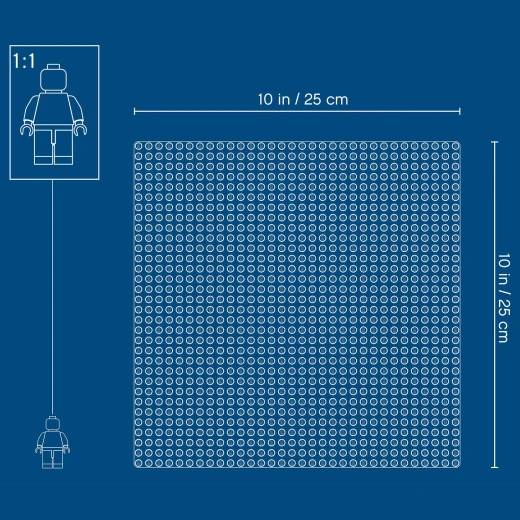 LEGO Classic Blue Baseplate 10 x 10 Inch/32 x 32 Studs Stackable Building Board, Creations Sheets Builders - ليجو - Image 6
