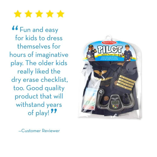 Melissa & Doug Pilot Role Play Costume Set, 3-6 years - Melissa &amp; Doug - Image 5