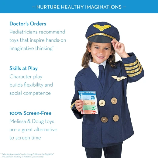 Melissa & Doug Pilot Role Play Costume Set, 3-6 years - Melissa &amp; Doug - Image 3