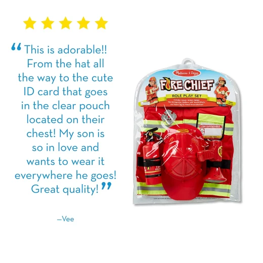 Melissa & Doug Fire Chief Role Play Costume Set, 3-6 years - Melissa &amp; Doug - Image 5