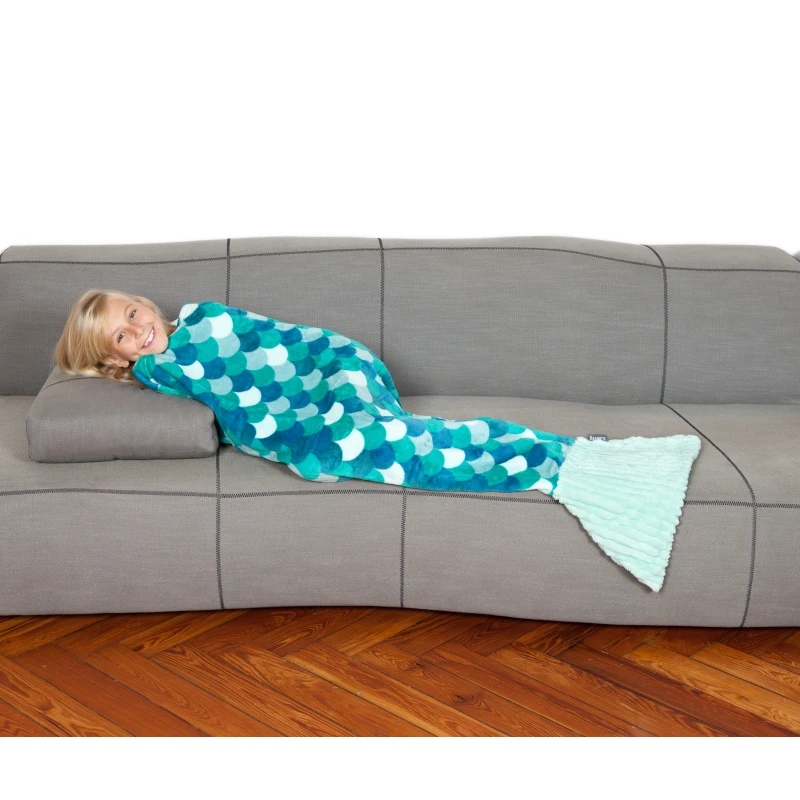 Kanguru The Sirena Kids Fleece mermaid blanket - Turquoise - KANGURU