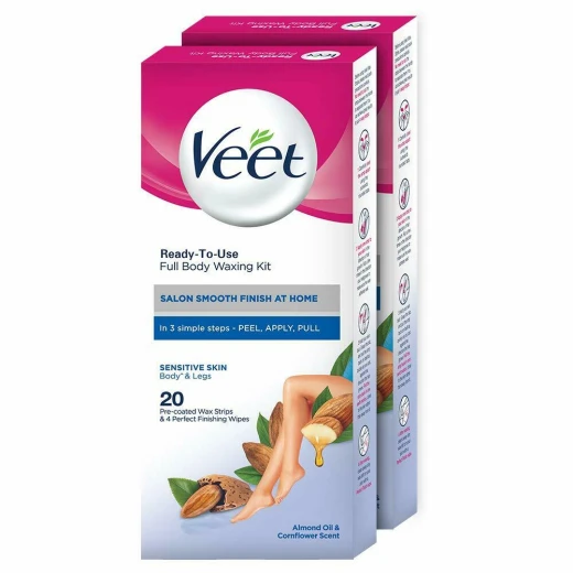 Veet Full Body Waxing Kit for Sensitive Skin - 20 Strips