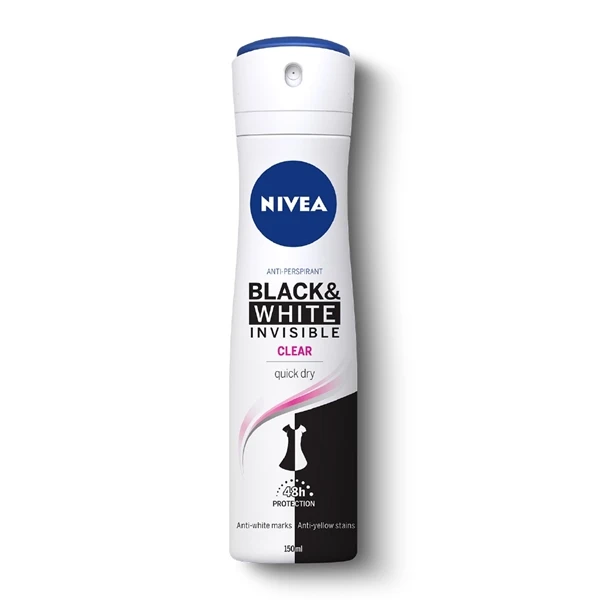 NIVEA Invisible Black and White Clear Antiperspirant For Women 150 ml - نيفيا
