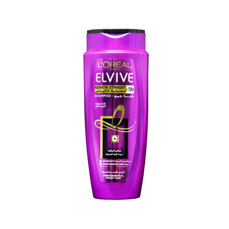 L'oreal Paris Elvive Keratin Straight Shampoo, 700ml - لوريال باريس