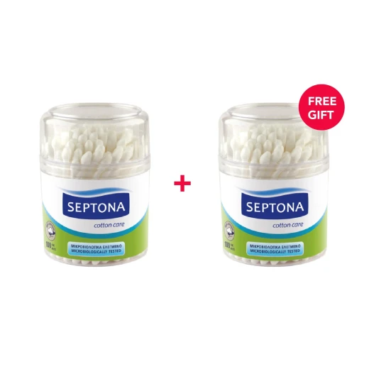 Septona 100 Cotton Buds in Plastic Jar - White Friday Offer - Buy 1 Get 1 Free Septona 100 Cotton Buds in Plastic Jar - White Friday Offer - Buy 1 Get 1 Free