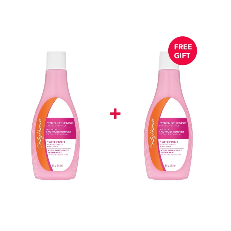 Sally Hansen Nail Polish Remover, Strengthening, 236 ml - White Friday Offer - Buy 1 Get 1 Free - سالي هانسن