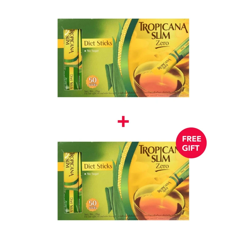 Tropicana Slim Zero Calorie Sweetener 50pc - White Friday Offer - Buy 1 Get 1 Free - تروبيكانا سليم