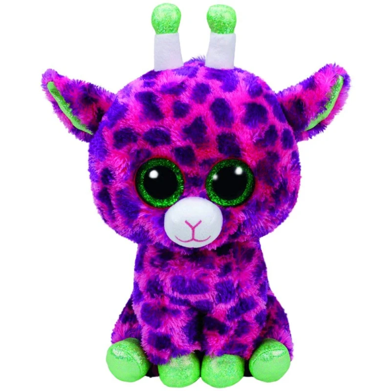 Ty Gilbert Glitter Eye Pink Giraffe Beanie Boo Plush – Pink/Purple, 72 cm, Glub Sliding's - Ty