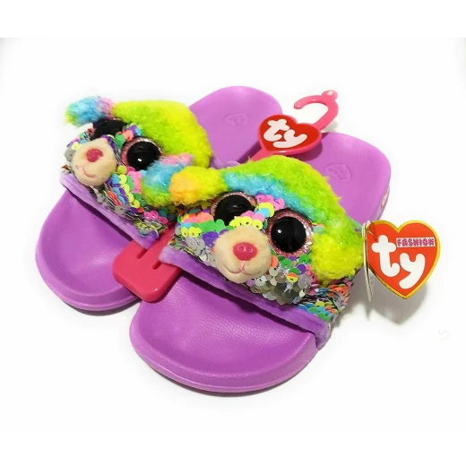 TY Rainbow Poodle - Sequin Pool Slides Medium (1-3)