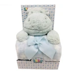 Nova blanket with hippo toy mint 75x100cm single - Nova Home
