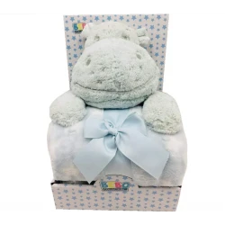 Nova blanket with hippo toy mint 75x100cm single