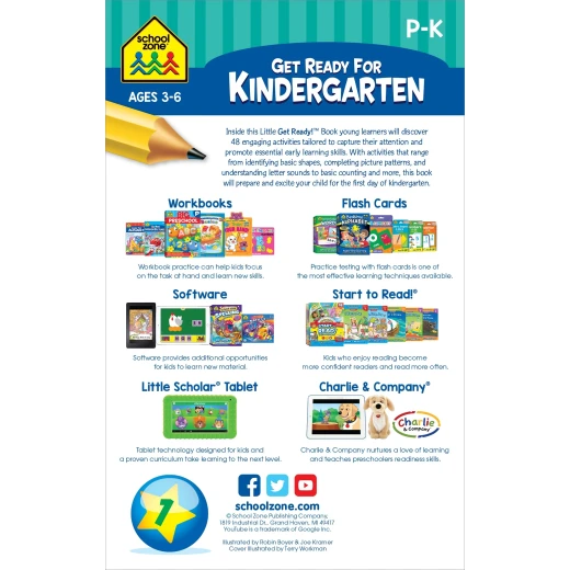 School Zone - Get Ready for Kindergarten Workbook - Ages 3 to 6 - سكول زون - Image 6