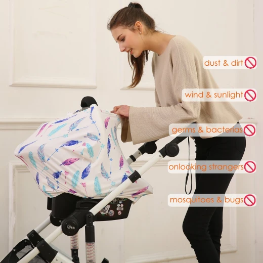 Hicoco Nursing Cover Carseat Canopy - Baby Breastfeeding Cover - هيكوكو - Image 5